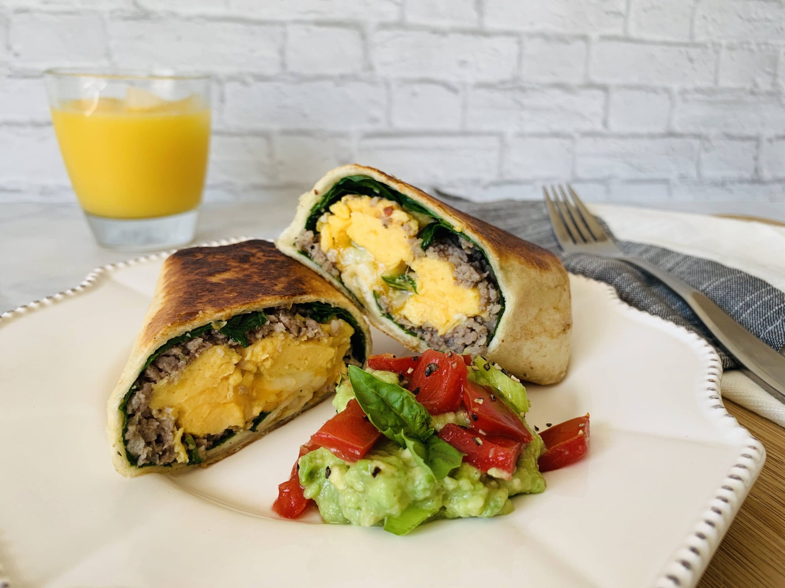 Sausage, Egg And Cheese Breakfast Burrito - Hungry Lilies